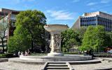 Photo of the fountain and plaza in Dupont Circle