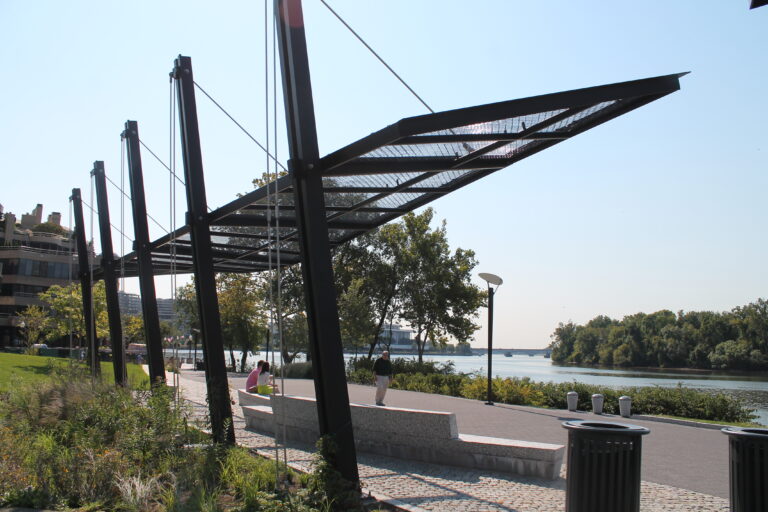 Photo of a park canopy overlooking the Georgetown Waterfront