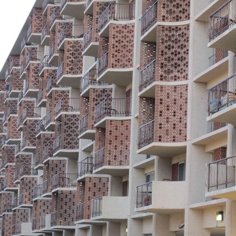 A view of Capito Park's twin towers