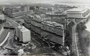 Aerial view of the Watergate Complex in the 1970s